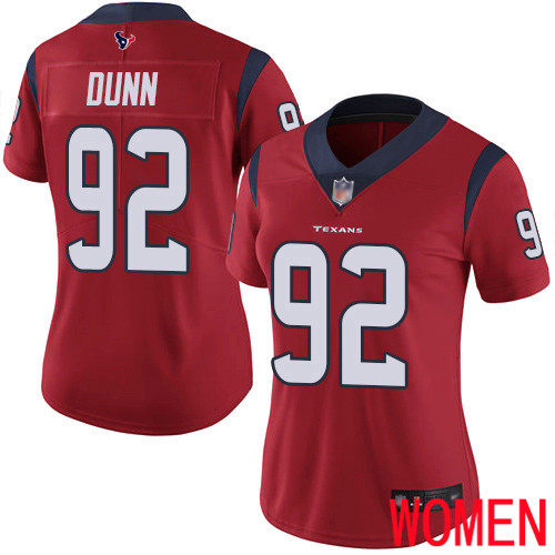 Houston Texans Limited Red Women Brandon Dunn Alternate Jersey NFL Football #92 Vapor Untouchable->youth nfl jersey->Youth Jersey
